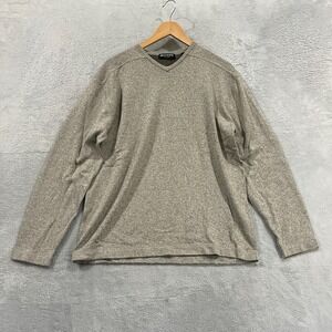 Vintage Brandini Le Collezioni Sweater Mens Large Tall V Neck Gray Pullover 90s